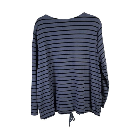 J Jill Fit Blue Striped Sweatshirt Capsole Minimalist Travel Womens Plus Size 2x - Picture 6 of 6